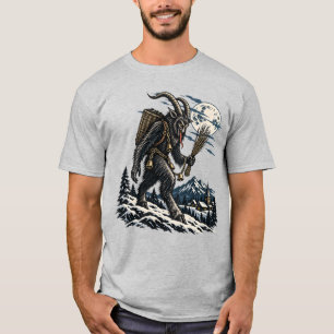 Krampus Alpenfolklore Kerstscène T-shirt