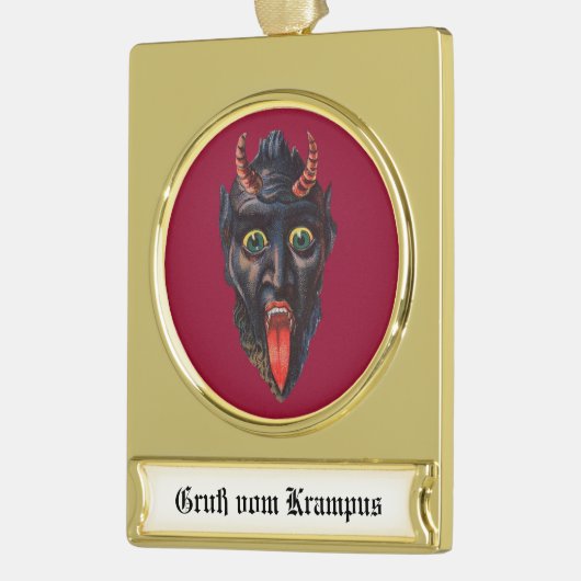 Krampus Banner Kerst Ornament Verguld Banner Ornament (Links)