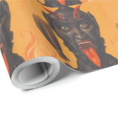 Krampus Broom Hell Fire Cadeaupapier (Rol Hoek)