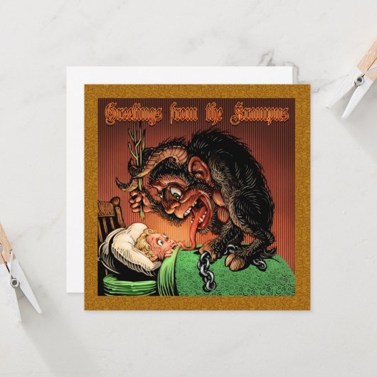 Krampus Card Kaart (Voorkant / Achterkant in situ)