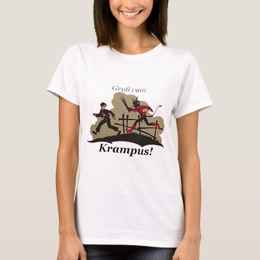 Krampus Chases-Kind T-shirt (Voorkant)