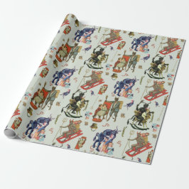 Krampus Collage Wrapping Paper Cadeaupapier