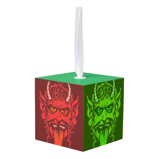 Krampus Cube Ornament (Achter hoekig)