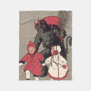 Krampus die Kinderen achtervolgt Fleece Deken