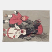 Krampus die Kinderen achtervolgt Theedoek (Horizontaal)