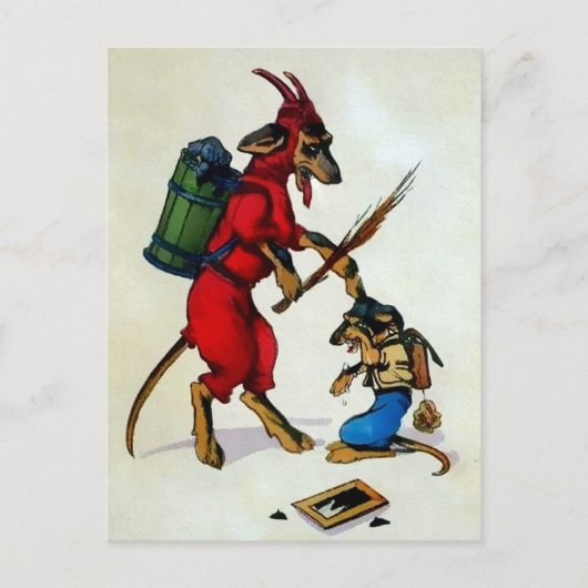  Krampus Dogs Briefkaart (Voorkant)
