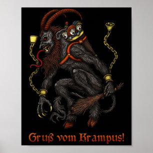 Krampus Donker Kerstmis Merry Krampus Vakantie Hor Poster