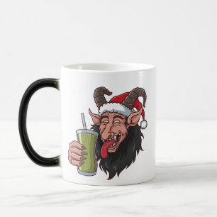 Krampus Drinkt Groene Matcha Kerstmis Spooky Magische Mok
