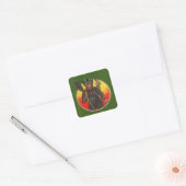 Krampus en Bidden Vrouw Kerst stickers (Envelop)