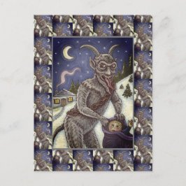 KRAMPUS EN KINDEREN DIE NAUWKEURIG ZIJN, SCHADELIJ FEESTDAGENKAART