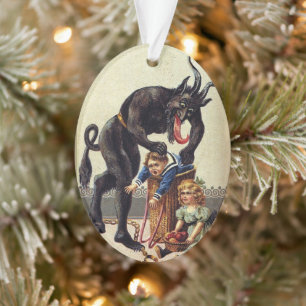 Krampus et enfants effrayants vintage
