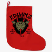 Krampus Face Naughty Kerstmis Stocking Grote Kerstsok (Voorkant)