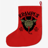 Krampus Face Naughty Kerstmis Stocking Grote Kerstsok (Achterkant)
