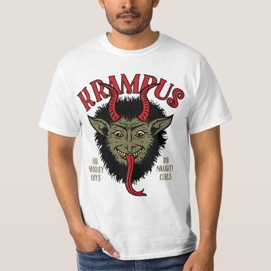 Krampus Face Naughty T-shirt (Voorkant)
