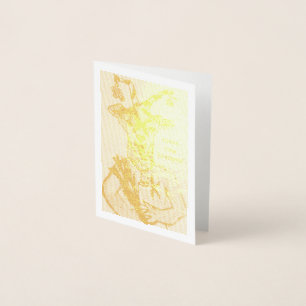 Krampus Gold Foil Kerstvakantie Mini Kaart