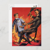  Krampus in de hel Briefkaart (Voorkant / Achterkant)