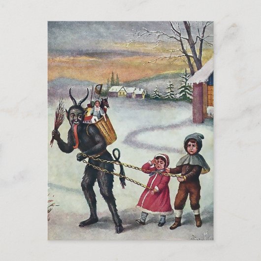  Krampus Inname van kinderen Briefkaart (Voorkant)