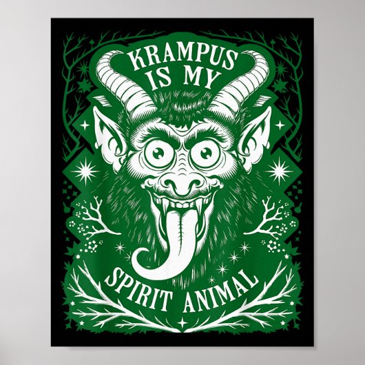 Krampus Is My Srit Animal German Folklore For Kram Poster (Voorkant)