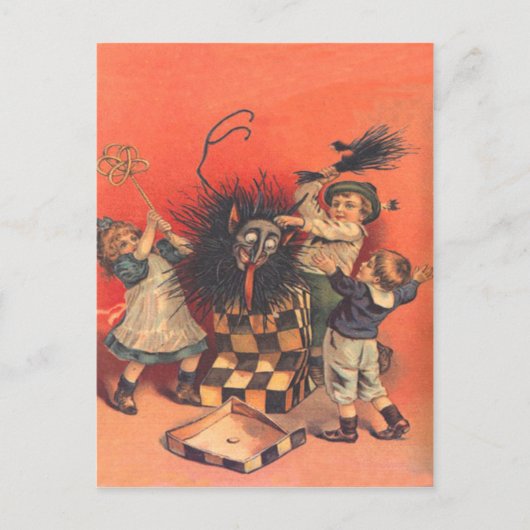 Krampus Jack-In-A-Box Briefkaart (Voorkant)