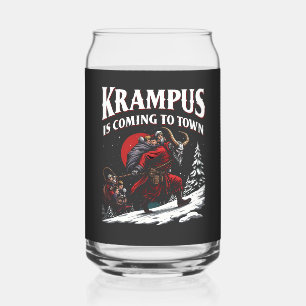 Krampus Kerst Horror Fan Donkere Vakantie Humor Blikvorm Glas