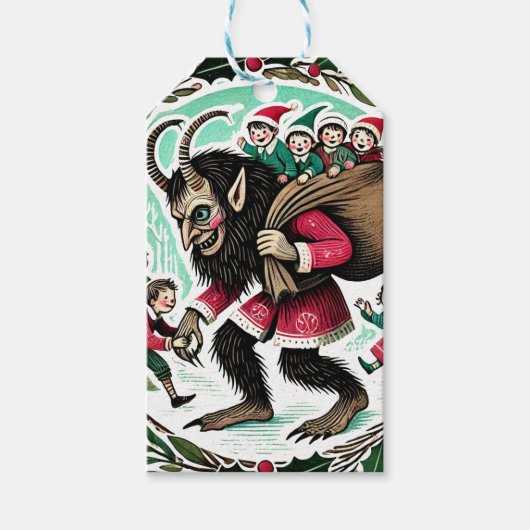 Krampus Kerstmis Cadeaulabel (Voorkant)