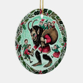 Krampus Kerstmis Keramisch Ornament (Rechts)