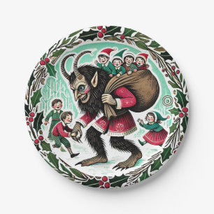Krampus Kerstmis Papieren Bordje
