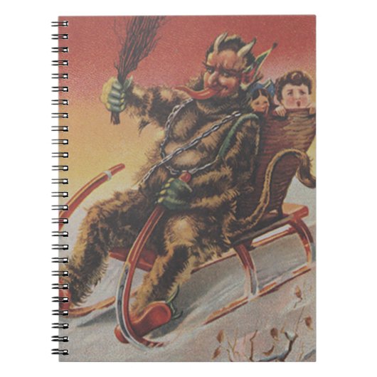 Krampus Kidnapping Children Sleigh Notitieboek (Voorkant)