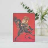 Krampus Kidnapping Girl Briefkaart (Staand voorkant)