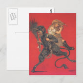 Krampus Kidnapping Girl Briefkaart (Voorkant / Achterkant)