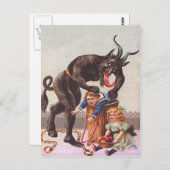 Krampus Kidnapping Kinderen Briefkaart (Voorkant / Achterkant)