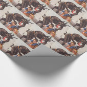 Krampus Kidnapping Kinderen Cadeaupapier (Hoek)