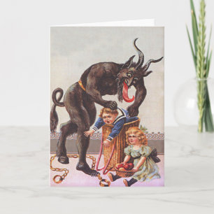 Krampus Kidnapping Kinderen Feestdagen Kaart