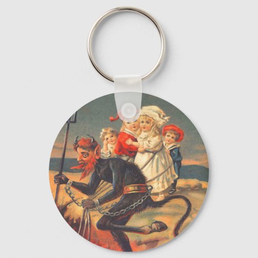 Krampus Kidnapping Kinderen Sleutelhanger (Voorkant)