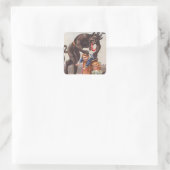 Krampus Kidnapping Kinderen Vierkante Sticker (Tas)