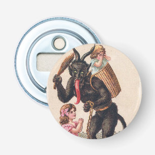 Krampus Kidnaps Girls feestdag Button Flesopener