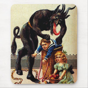 Krampus Kinder in Basket Holiday Christmas Mousepa Muismat