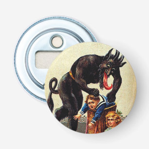 Krampus Kinder in Basket Holiday Xmas Bottle Opene Button Flesopener