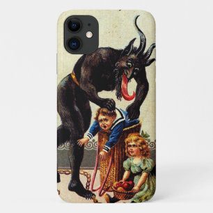 Krampus Kinder in kerstmis met mandje iPhone 11 Hoesje