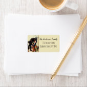 Krampus Kinder in Mand Kerstmis Etiket (Insitu)