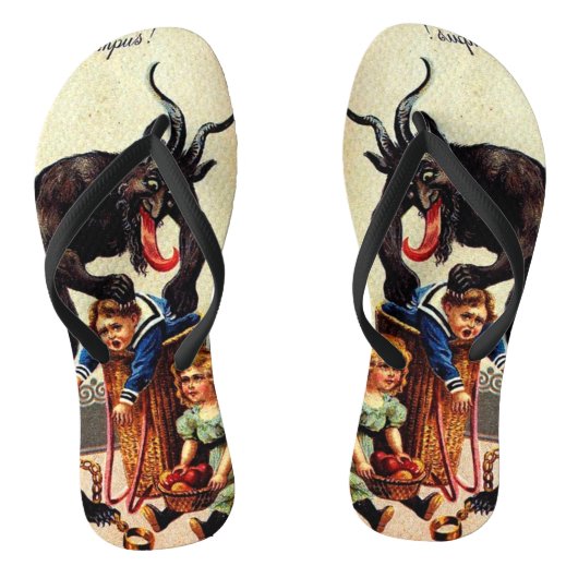 Krampus Kinder mand vakantie kerst Teenslippers (Voetbed)