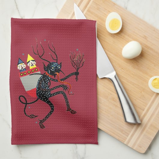 Krampus Kitchen Towel Theedoek (Quarter Fold)