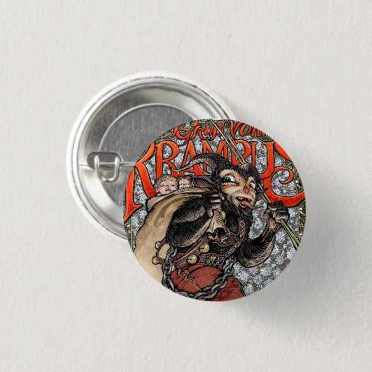 Krampus-knop Ronde Button 3,2 Cm (Voorkant /achterkant)