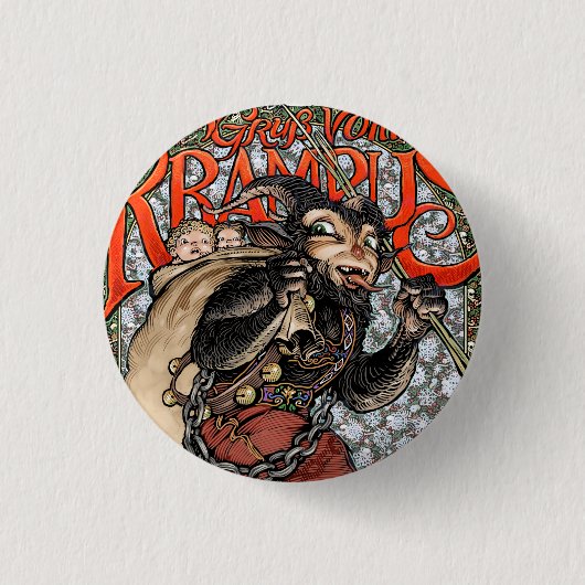 Krampus-knop Ronde Button 3,2 Cm (Voorkant)