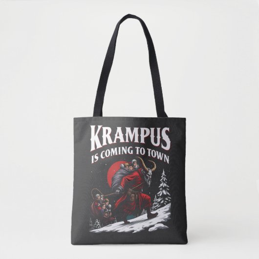 Krampus komt naar de stad Krampus Kerstmis Draagtas (Voorkant)