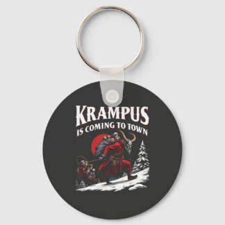 Krampus komt naar de stad Krampus Kerstmis Sleutelhanger