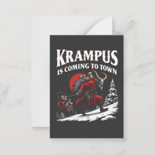 Krampus komt naar stad Krampus Kerstmis Notitiekaartje
