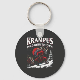 Krampus komt naar stad Krampus Kerstmis Sleutelhanger