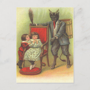 Krampus komt voor stoute kinderen briefkaart