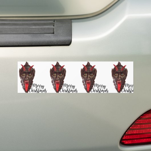 krampus merry kerst bumpersticker (Op auto)
